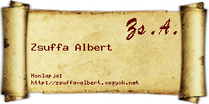 Zsuffa Albert névjegykártya