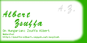 albert zsuffa business card